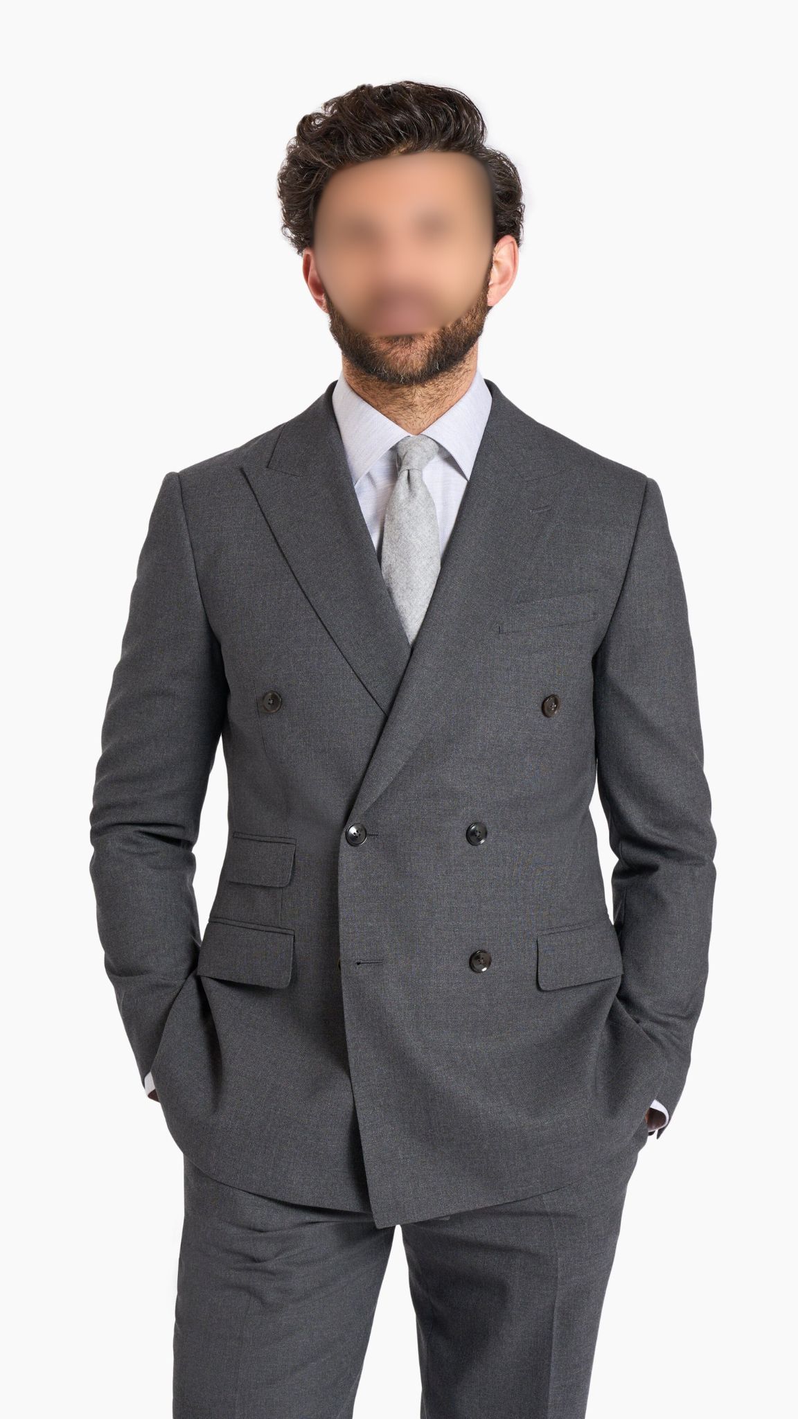 Double Breasted Charcoal Suit 2