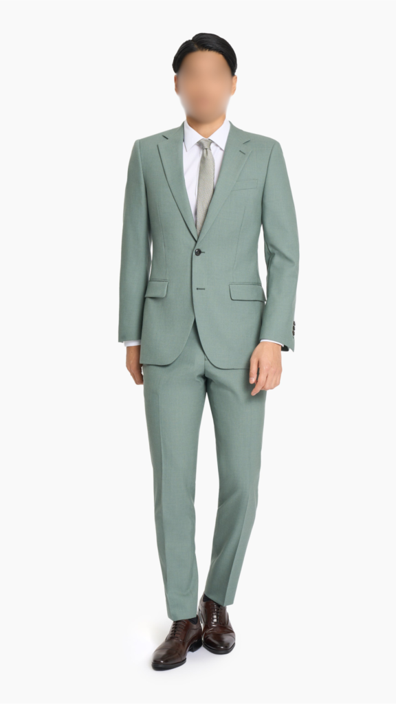 Green Hopsack Custom Suit 1