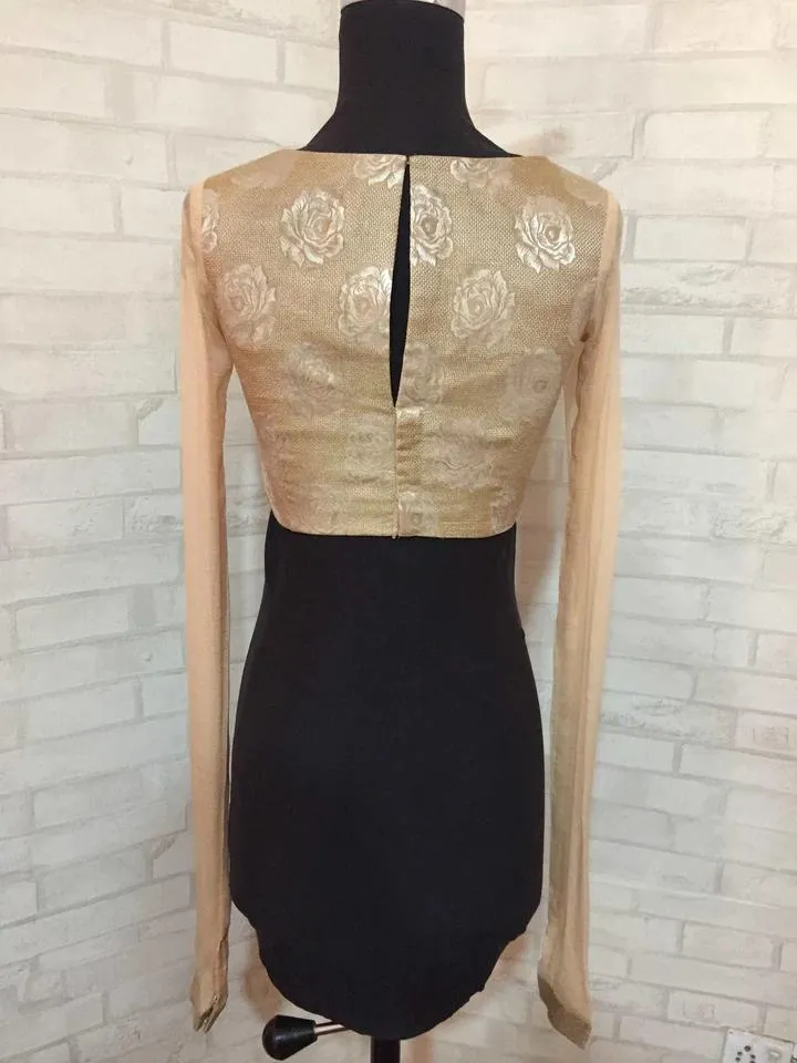 Beige Designer Blouse Design Back