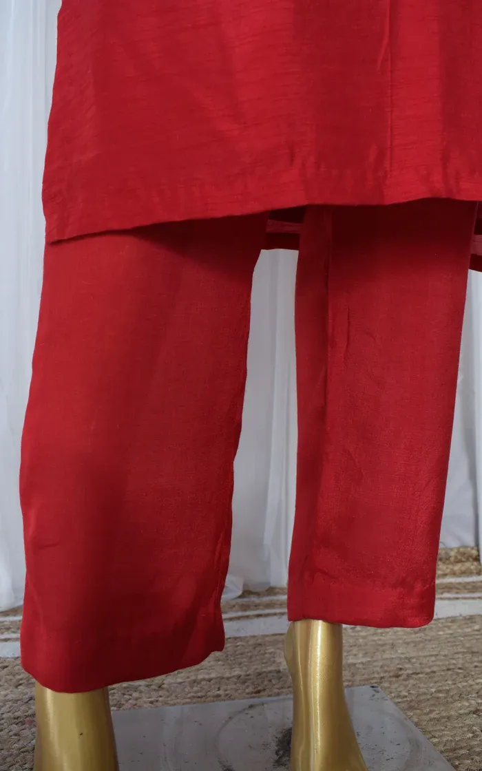 Slim Fit Dola Silk Pants (2)